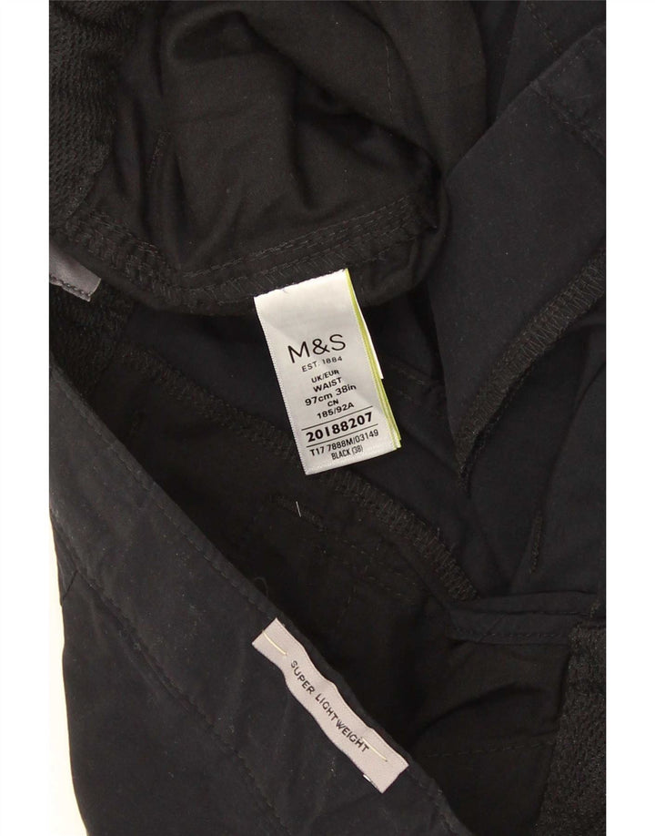 Мужские шорты-карго Marks & Spencer W38 XL, черные, хлопковые