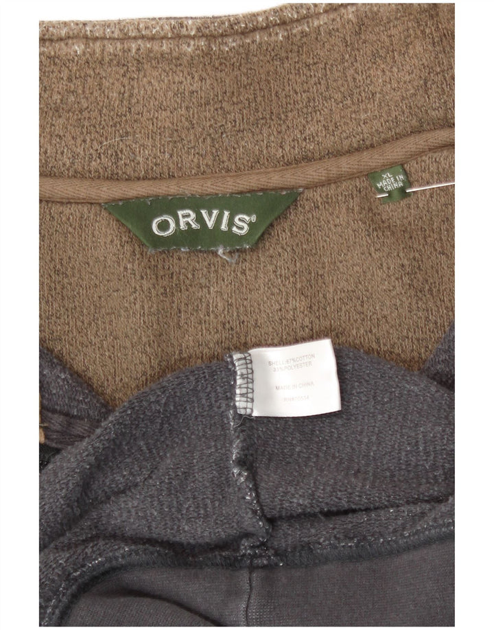 Мужской свитшот Orvis с воротником на молнии, XL, серый хлопок с крапинками