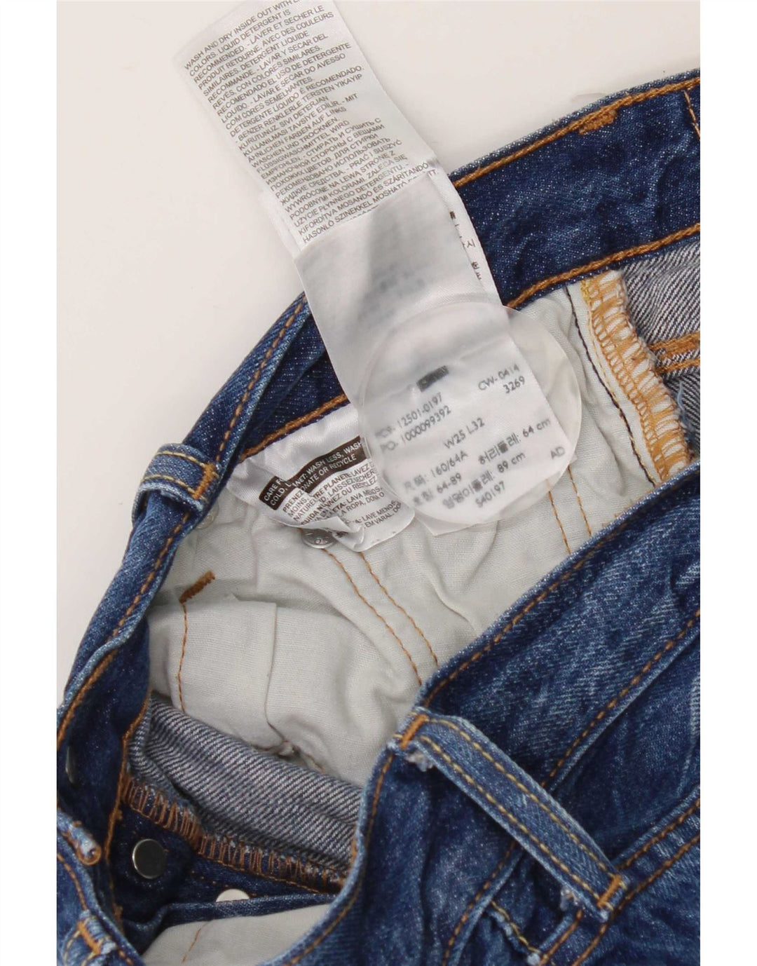 Женские прямые джинсы Levi's 501 W25 L27 синие, хлопок