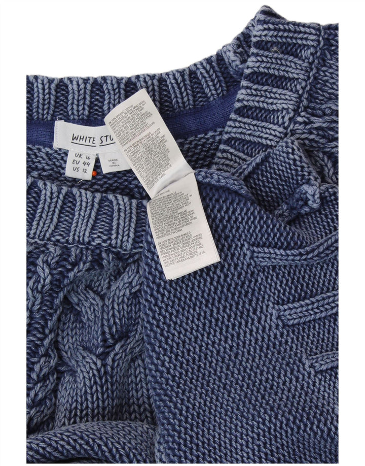 Женский укороченный джемпер с вырезом лодочкой WHITE STUFF, Великобритания 16, большой темно-синий