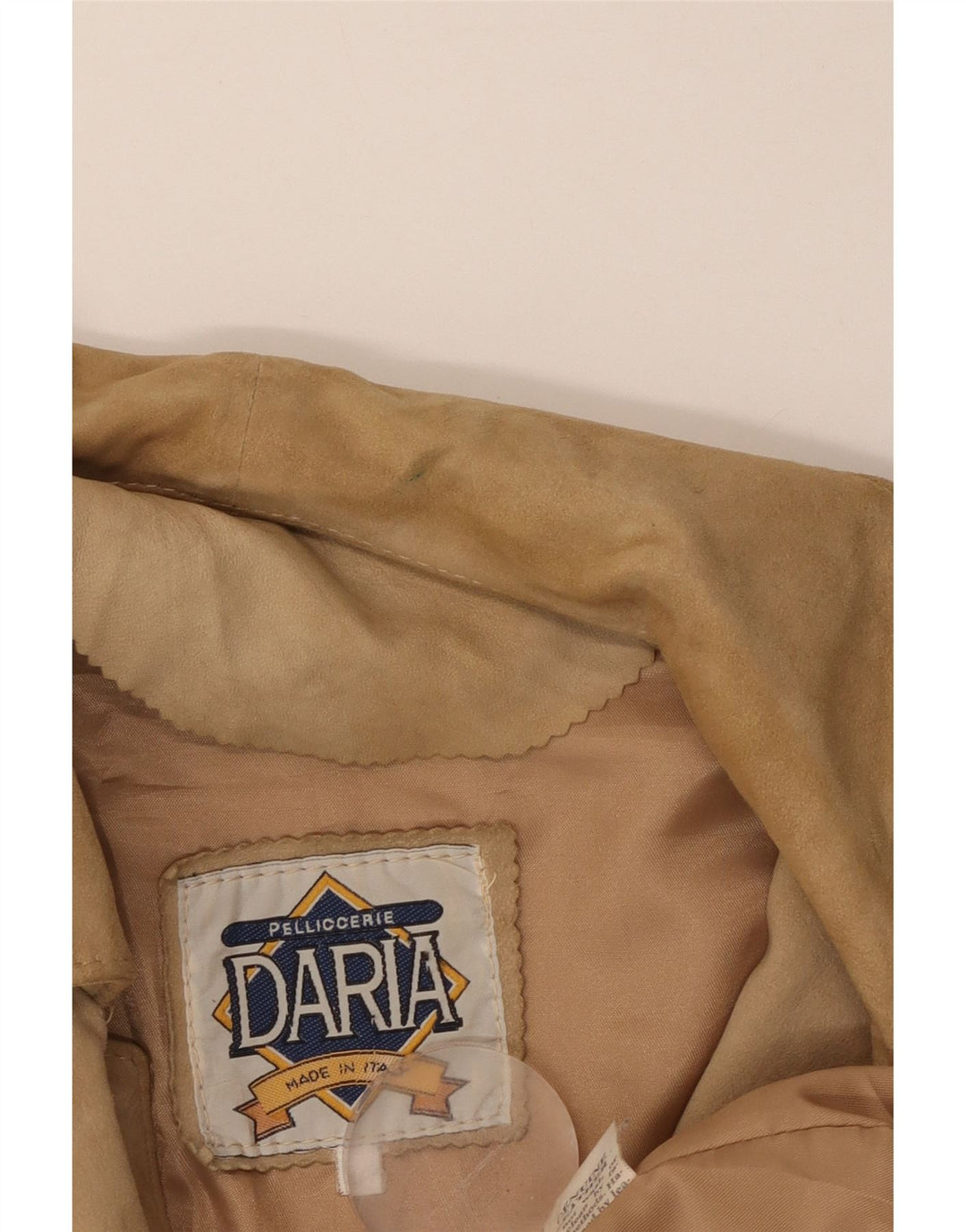 ВИНТАЖНОЕ Женское Замшевое Пальто IT 46 Большое Бежевое Кожаное