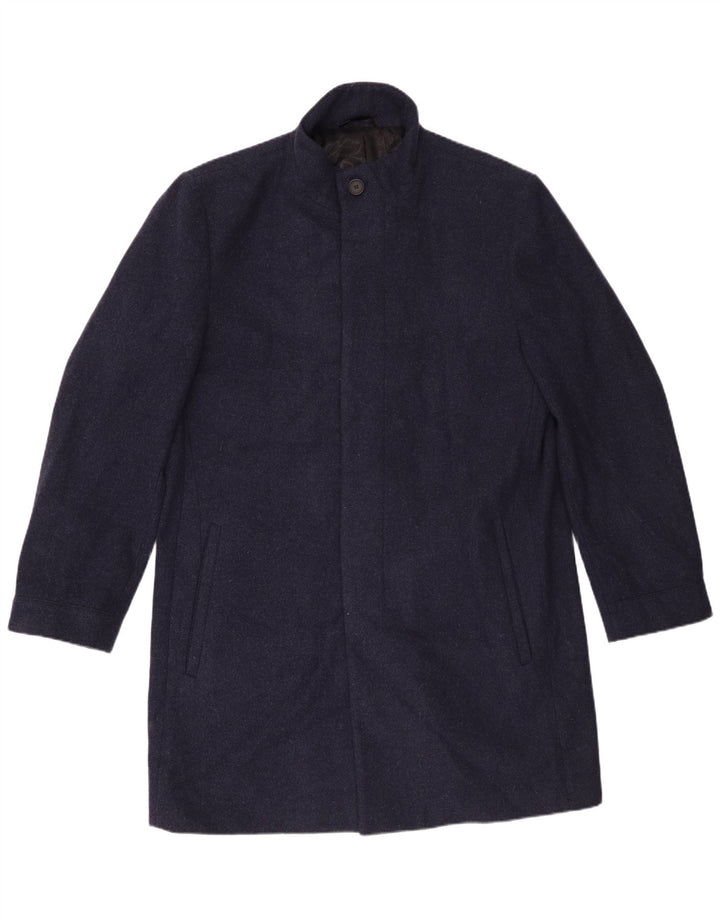 Мужское пальто Marks & Spencer UK 42 XL темно-синее шерстяное