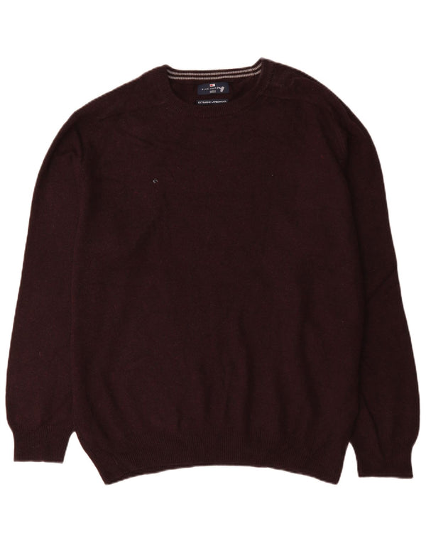 Мужской джемпер с круглым вырезом Marks & Spencer Blue Harbour, большой бордовый