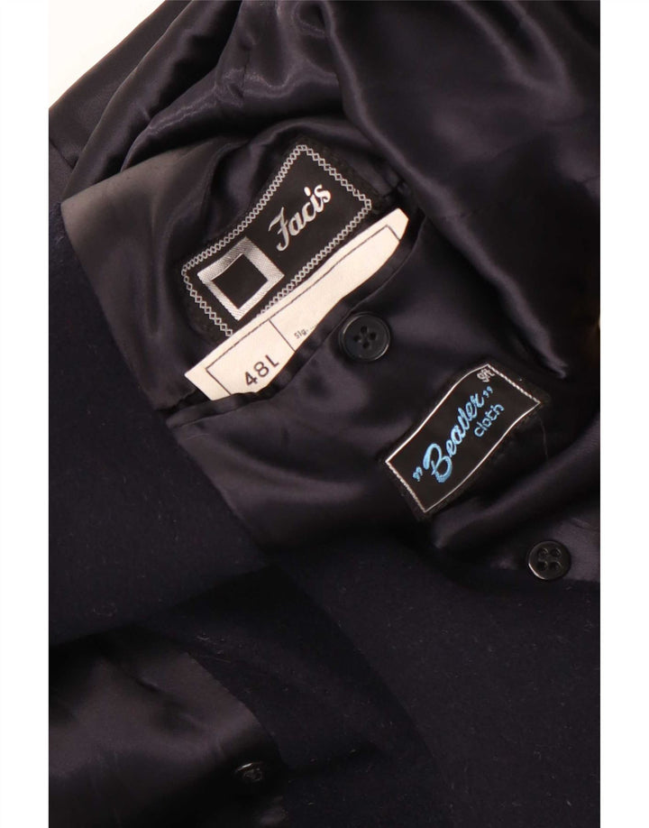 Facis Мужское длинное двубортное пальто IT 48 Medium Navy Blue