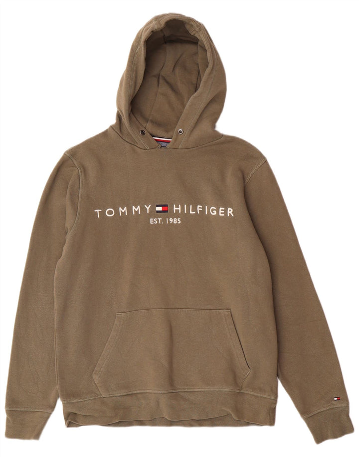 Мужской джемпер с капюшоном Tommy Hilfiger, цвет хаки, хлопок