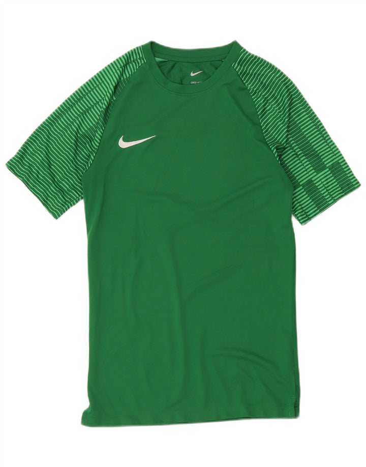 Мужская тонкая футболка Nike Dri Fit из полиэстера в маленькую зеленую полоску