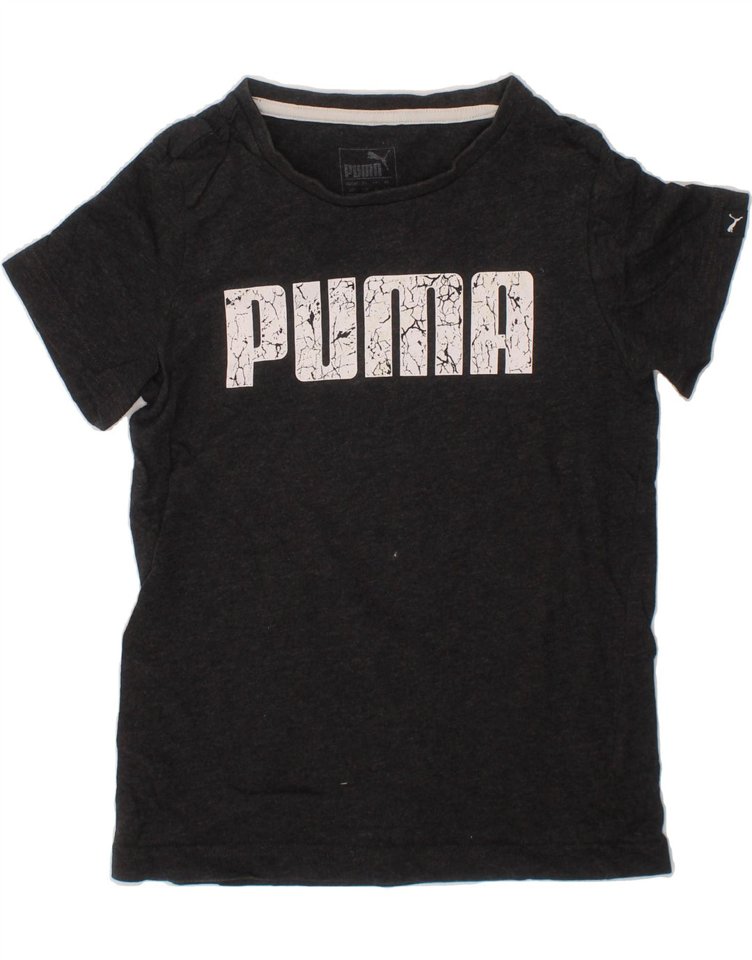 PUMA Boys Graphic T-Shirt Top 7-8 Years Small  Grey Cotton Vintage Puma and Second-Hand Puma from Messina Hembry 