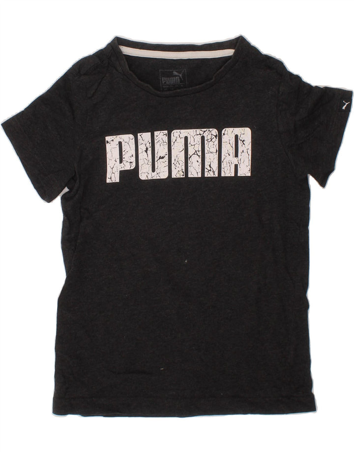 PUMA Boys Graphic T-Shirt Top 7-8 Years Small  Grey Cotton Vintage Puma and Second-Hand Puma from Messina Hembry 