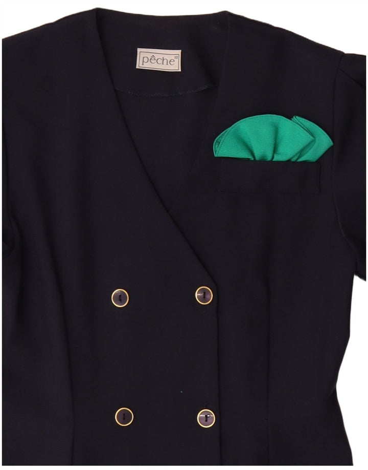 ВИНТАЖНОЕ женское двубортное платье-футляр США 10, большой темно-синий цвет