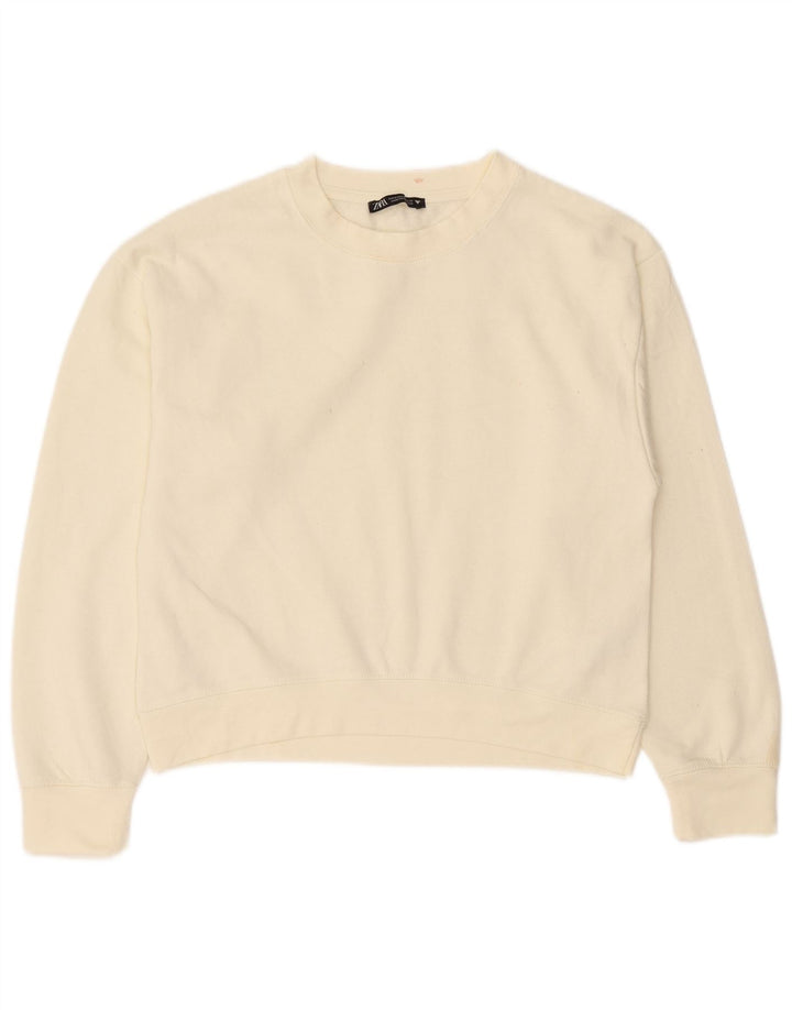 Женский свитер Zara UK 14, средний белый полиэстер
