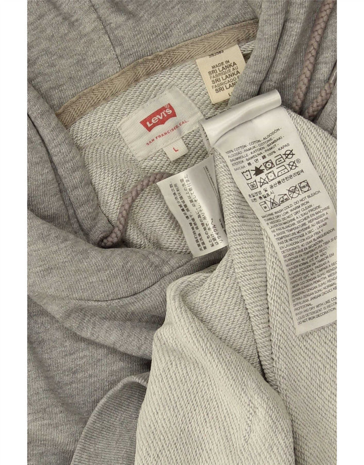 Мужской джемпер с капюшоном Levi's, большой серый, хлопковый