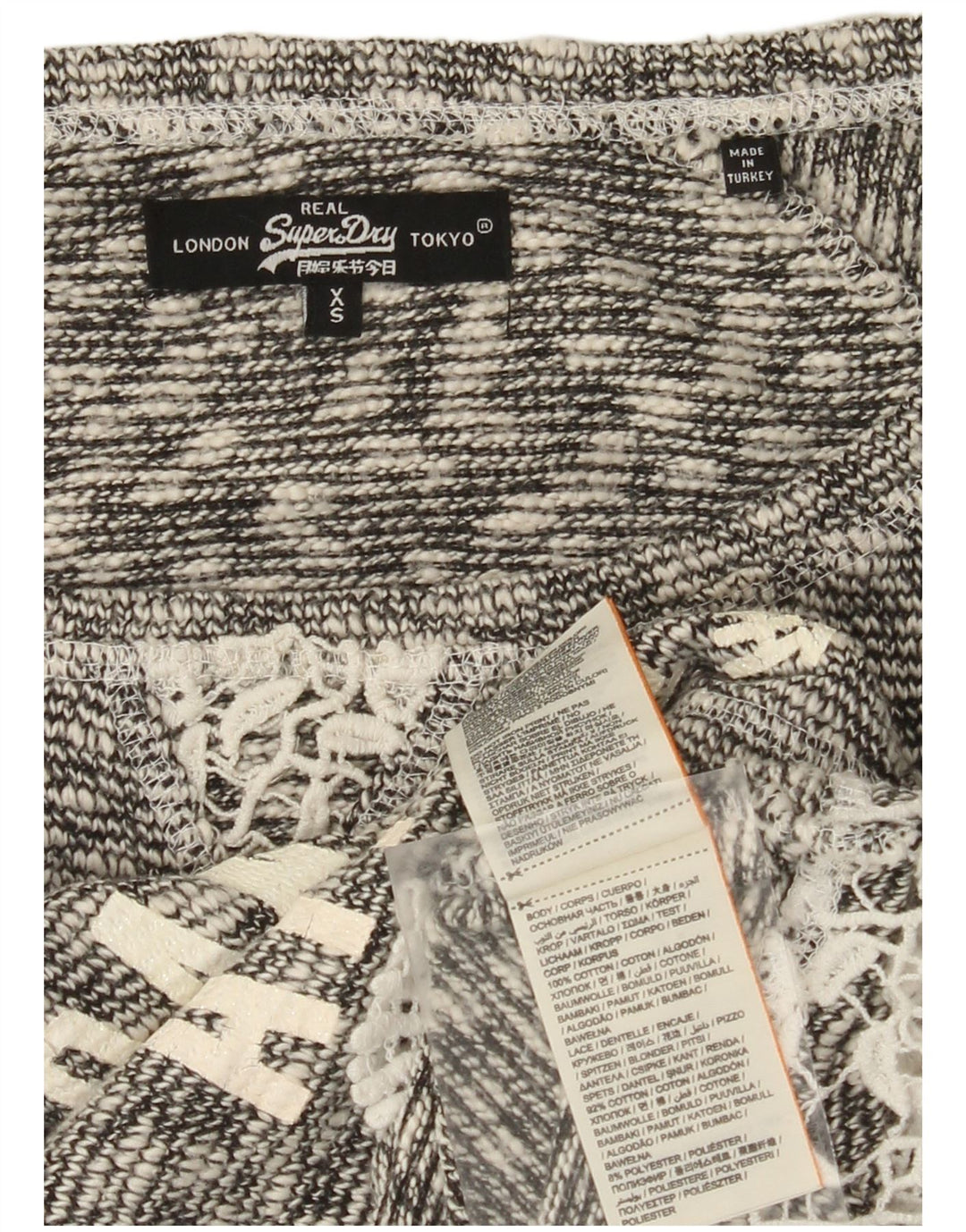 Женский укороченный джемпер с вырезом лодочкой Superdry, Великобритания, 6 XS, серый хлопок