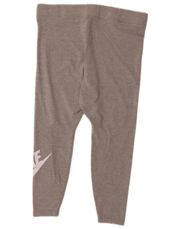 Женские капри с рисунком Nike UK 18 XL, серые хлопковые крапинки