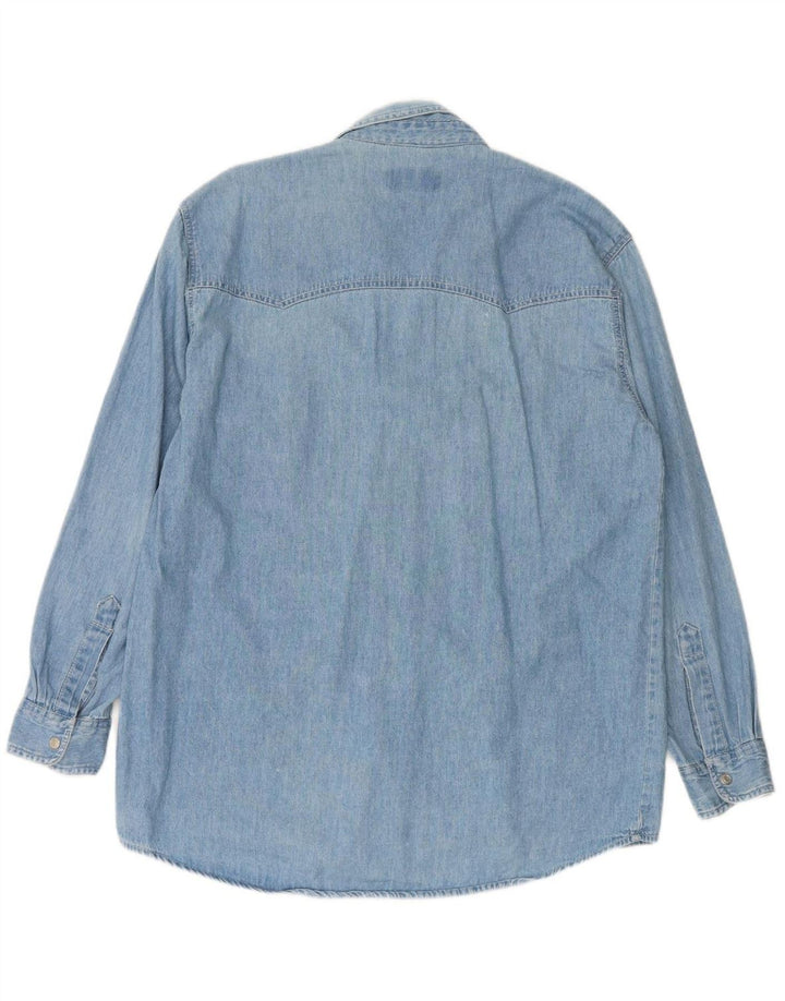 S.S.SHIRTIES Mens Denim Shirt Medium Blue Cotton