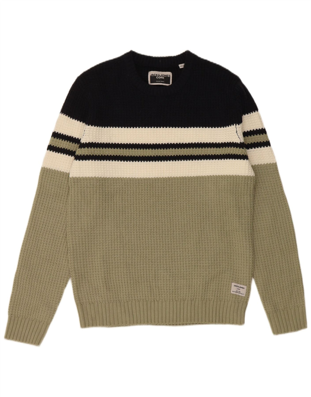 Мужской джемпер с круглым вырезом Jack & Jones, средний, разноцветный, с цветными блоками