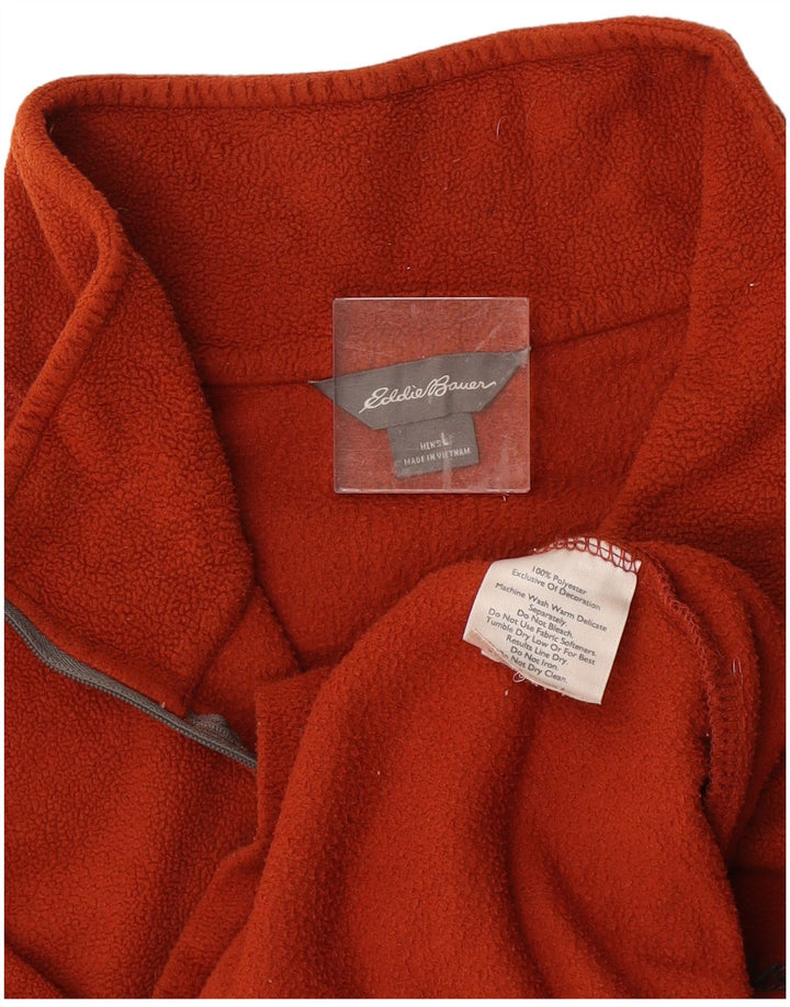 Мужской флисовый джемпер EDDIE BAUER с воротником на молнии, большой оранжевый, полиэстер