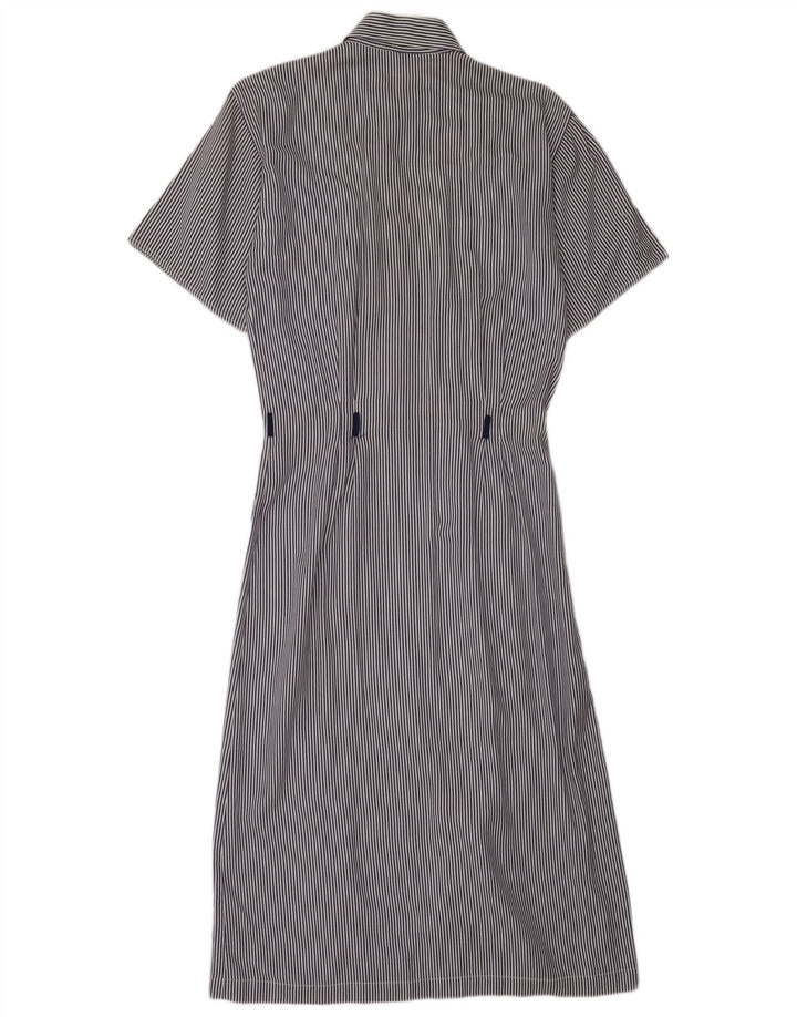 LES COPAINS Женское платье-рубашка UK 12 Средний Темно-Синий В Полоску