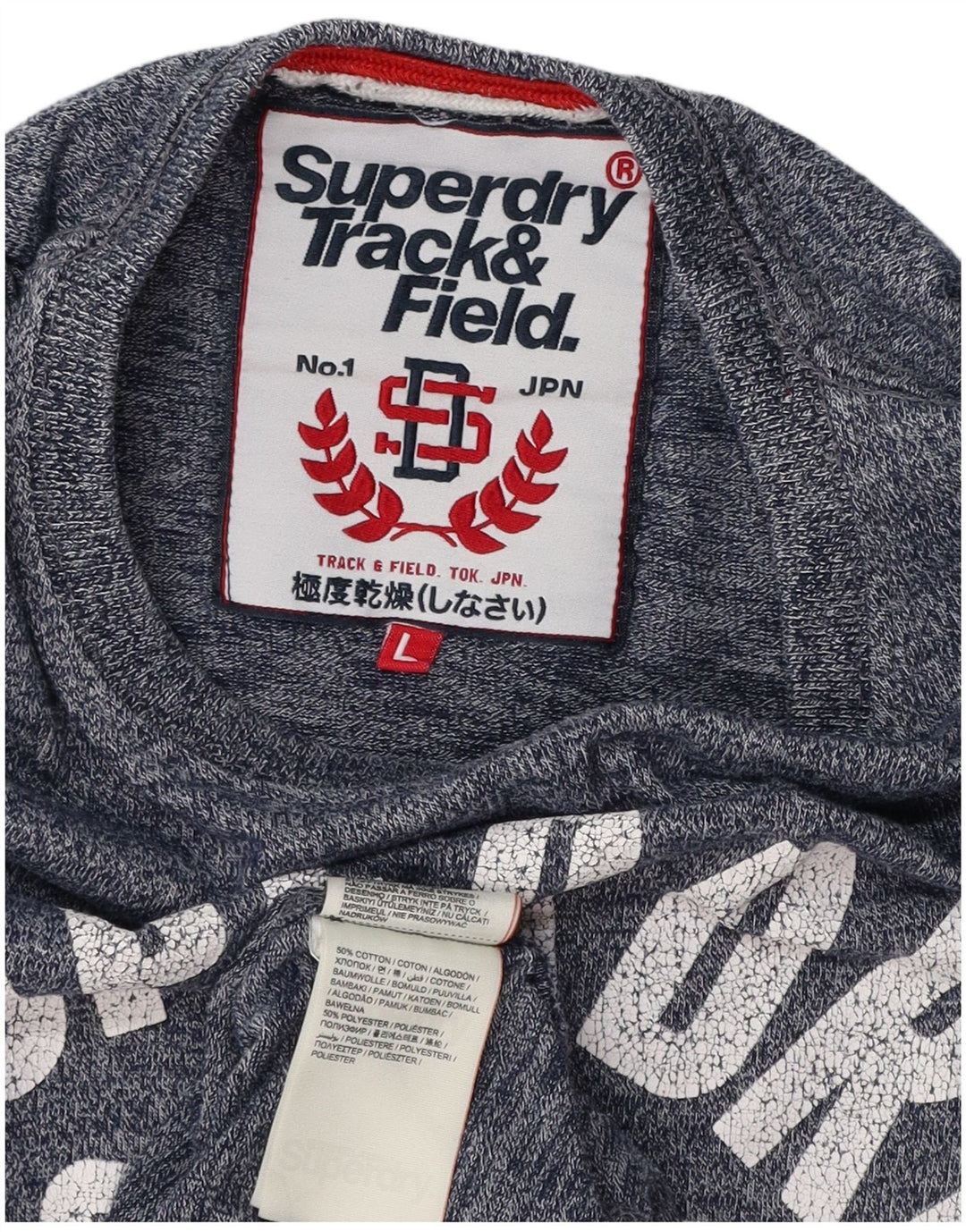 Мужская футболка с рисунком SUPERDRY для легкой атлетики, большой синий крапинчатый хлопок