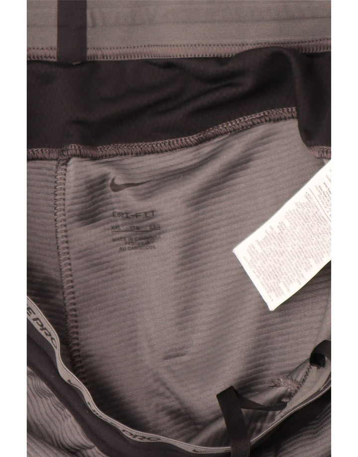 Мужские спортивные брюки Nike Dri Fit 2XL, серые, полиэстер с цветными блоками
