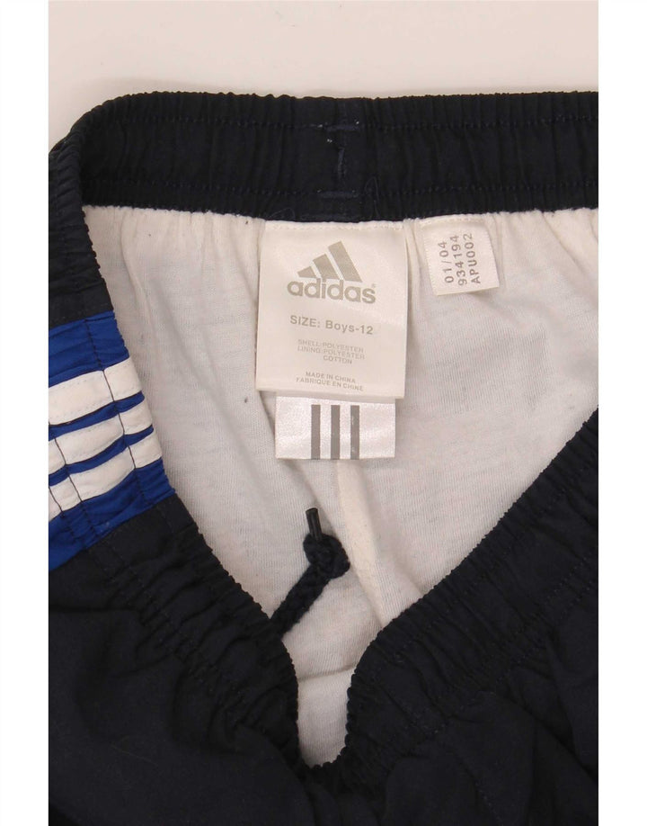 Спортивные брюки Adidas для мальчиков 11–12 лет, темно-синие, полиэстер с цветными блоками