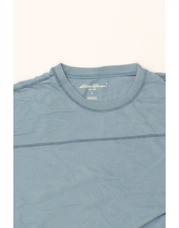 EDDIE BAUER Mens T-Shirt Top Large Blue Cotton Vintage Eddie Bauer and Second-Hand Eddie Bauer from Messina Hembry 