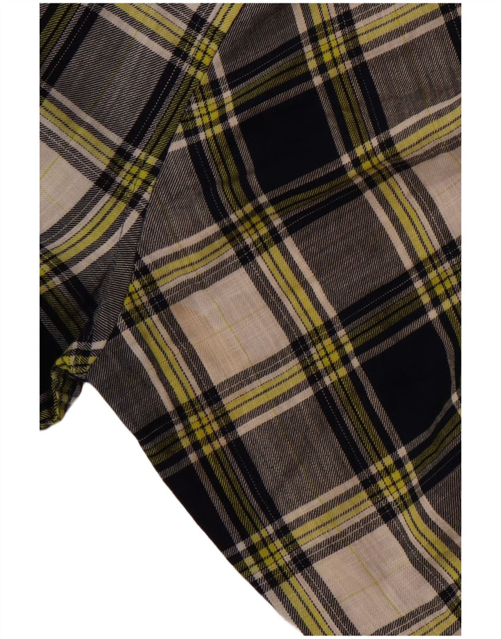 Мужская рубашка в клетку Benetton, темно-синяя, хлопковая, большого размера