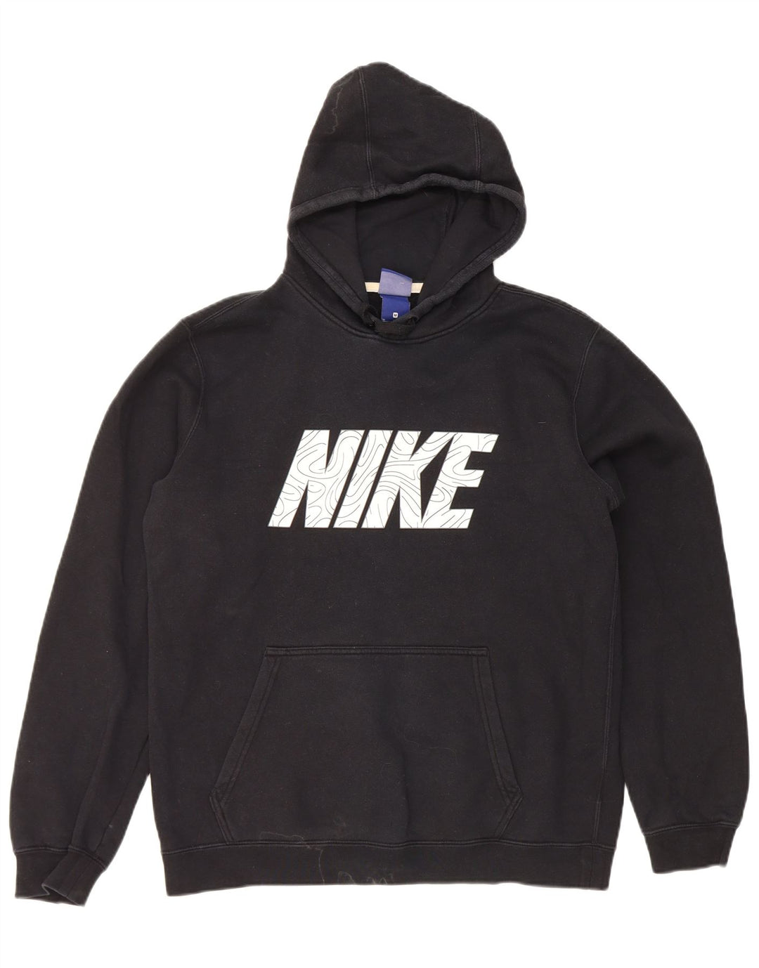 Мужской джемпер с капюшоном с рисунком Nike, средний черный, хлопковый