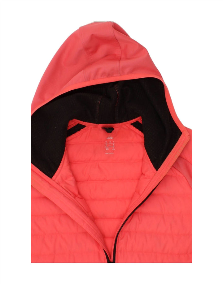 ADIDAS Womens Hooded Padded Jacket UK 14 Large Pink Polyester Vintage Adidas and Second-Hand Adidas from Messina Hembry 