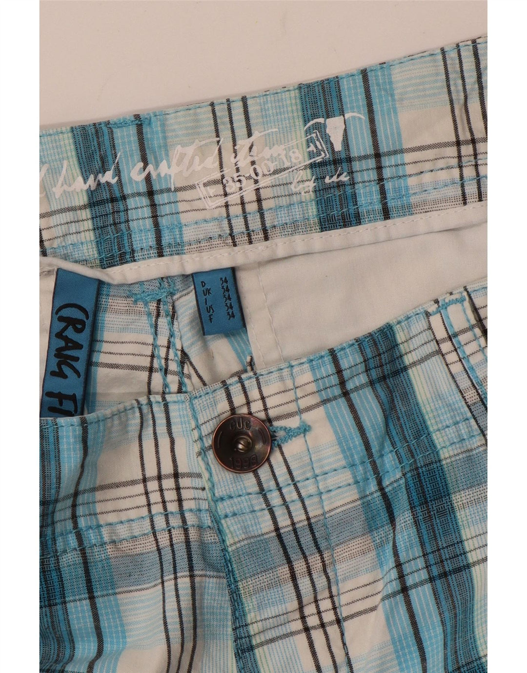 Мужские шорты-карго EDC W34, большая синяя клетка