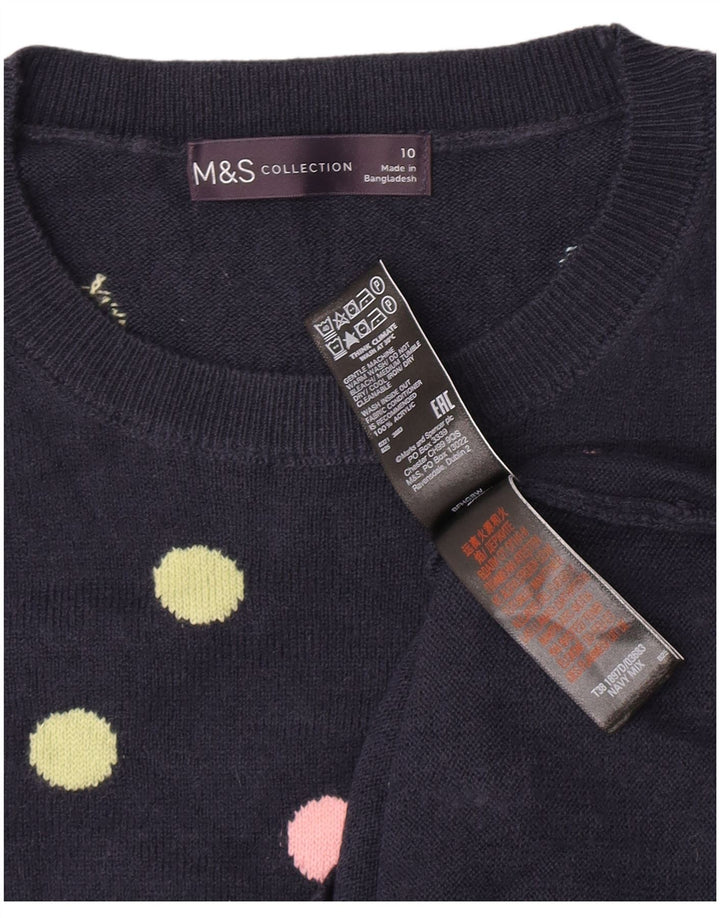 Женский джемпер с круглым вырезом Marks & Spencer, Великобритания, 10, маленький, темно-синий