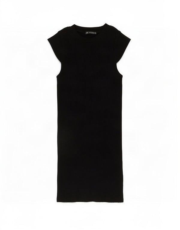 Женское платье-джемпер с короткими рукавами Zara UK 4 XS, черное