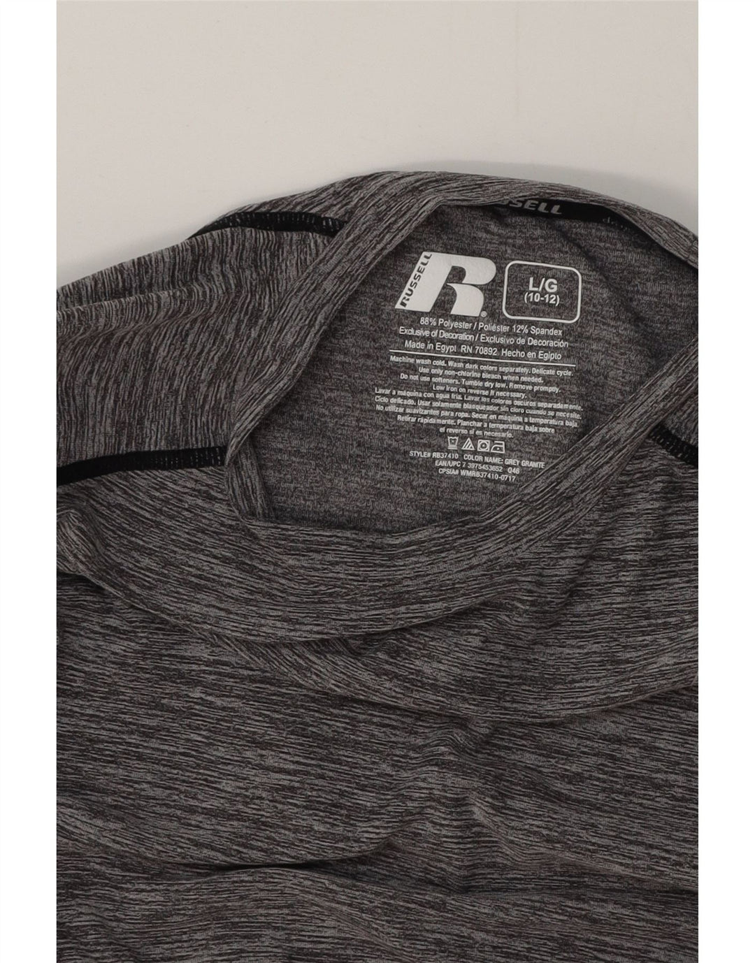 Футболка Dri-Power для мальчиков RUSSELL ATHLETIC с длинными рукавами, 10–11 лет, большая, серая