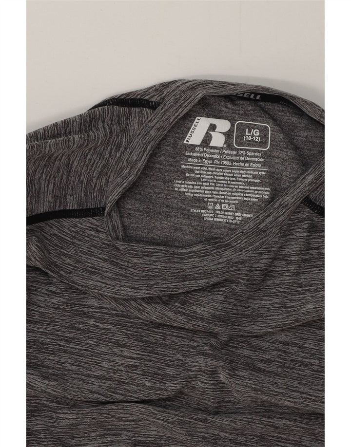 Футболка Dri-Power для мальчиков RUSSELL ATHLETIC с длинными рукавами, 10–11 лет, большая, серая