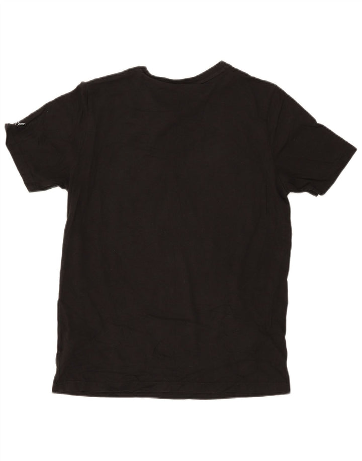 Мужская футболка с рисунком Puma, маленькая, черная, хлопковая, с цветочным принтом, природа