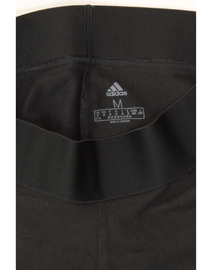 ADIDAS Womens Leggings UK 12/14 Medium  Black Cotton Vintage Adidas and Second-Hand Adidas from Messina Hembry 