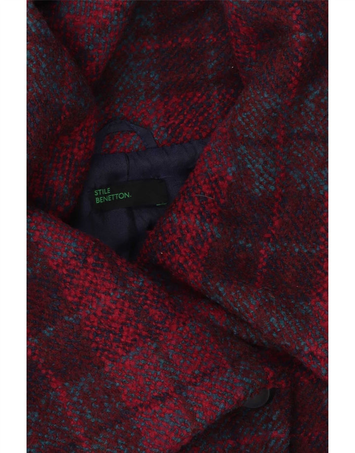 Женская куртка Benetton UK 14, средний розовый в клетку