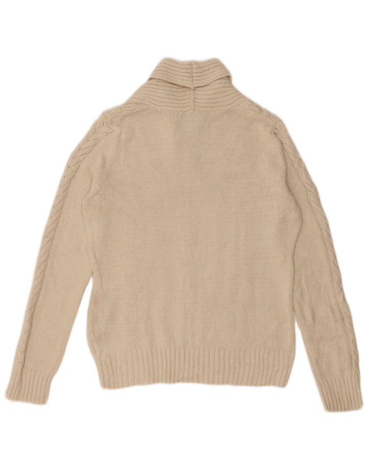 Женский джемпер с отложным воротником Chaps, Великобритания 14, средний цвет, белый хлопок