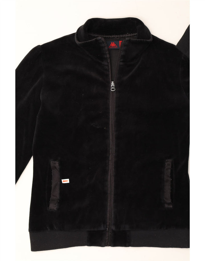 KAPPA Womens Tracksuit Top Jacket UK 14 Medium Black Cotton Vintage Kappa and Second-Hand Kappa from Messina Hembry 