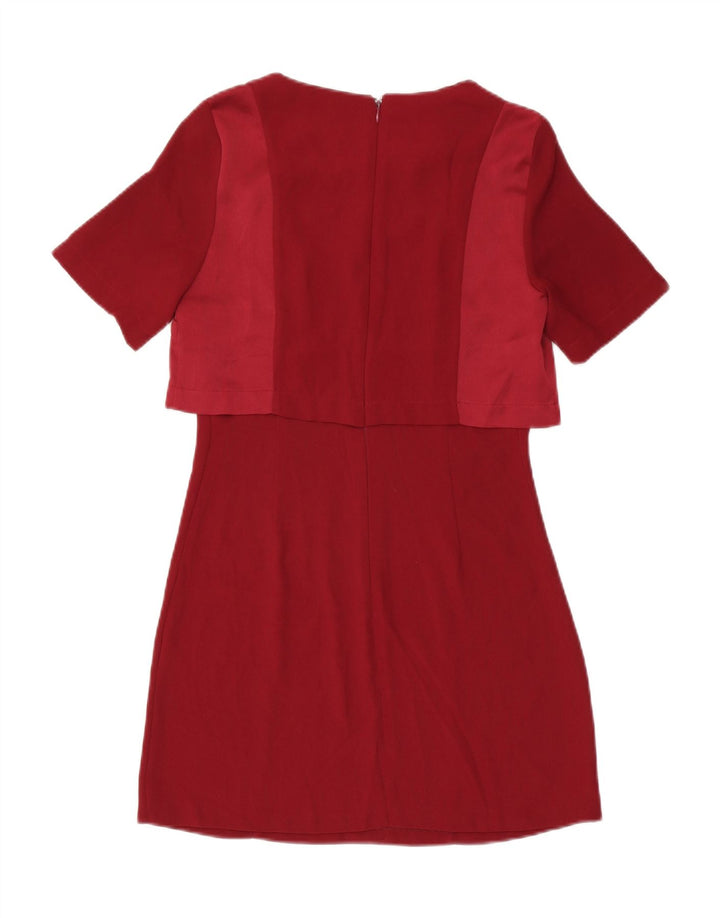 Женское платье прямого кроя Topshop UK 10, маленький красный полиэстер