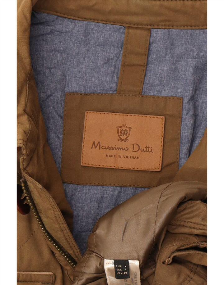 Мужская куртка Massimo Dutti UK 40, большая, коричневый, нейлон