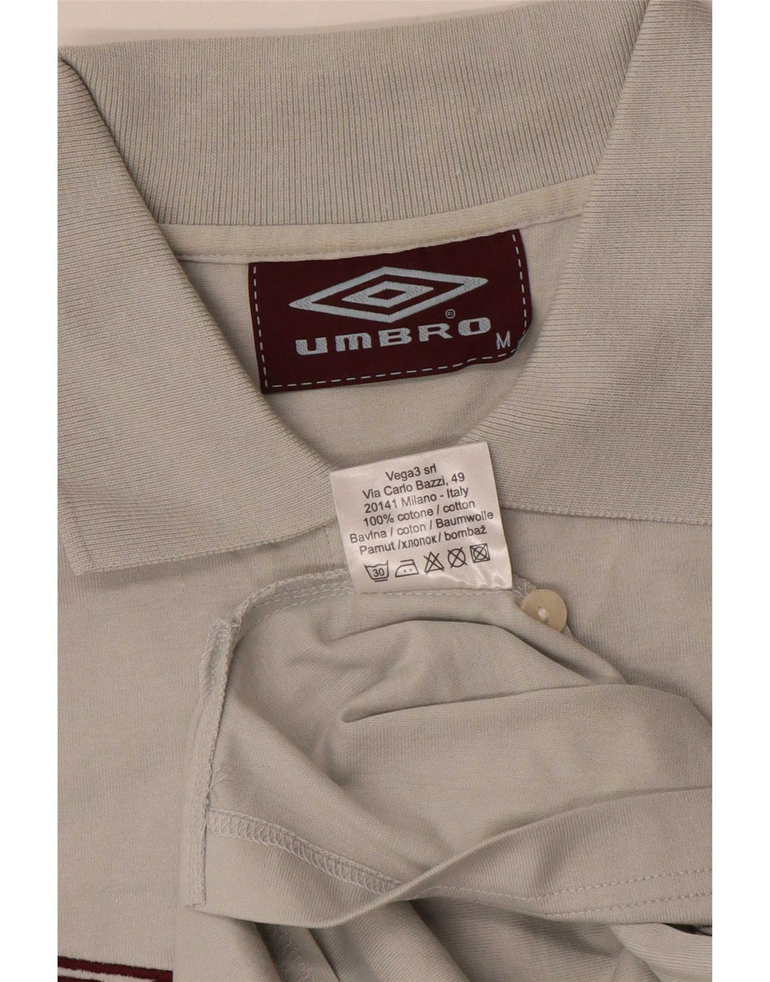 Мужская рубашка-поло с рисунком Umbro, хлопковая, серого цвета