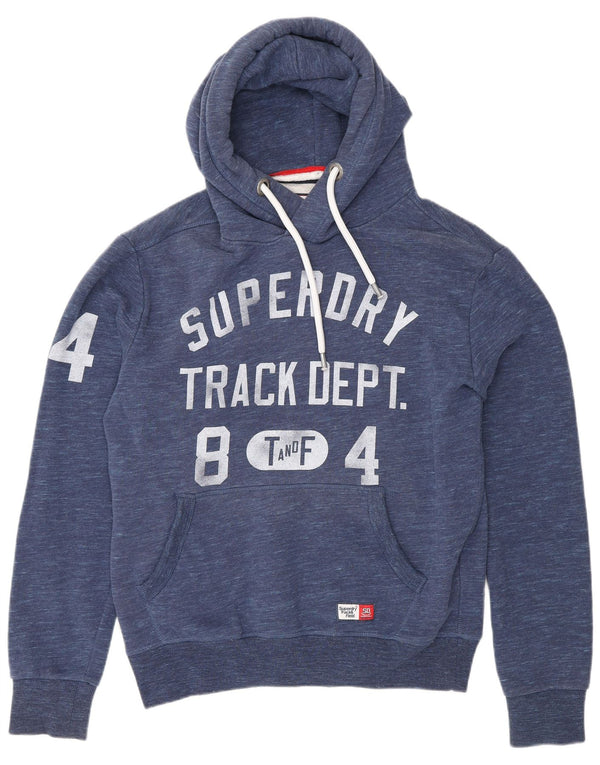 Мужской джемпер с капюшоном Superdry с рисунком, средний темно-синий, хлопковый в крапинку