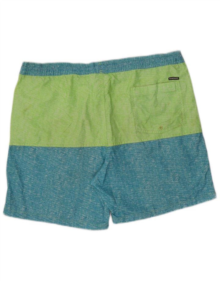 Мужские шорты для плавания Quiksilver, большие зеленые цветные блоки