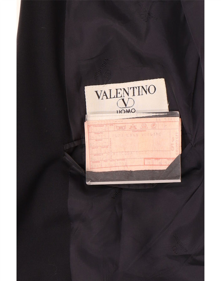 Мужской пиджак Valentino на 2 пуговицах IT 52 XL Темно-синий шерстяной