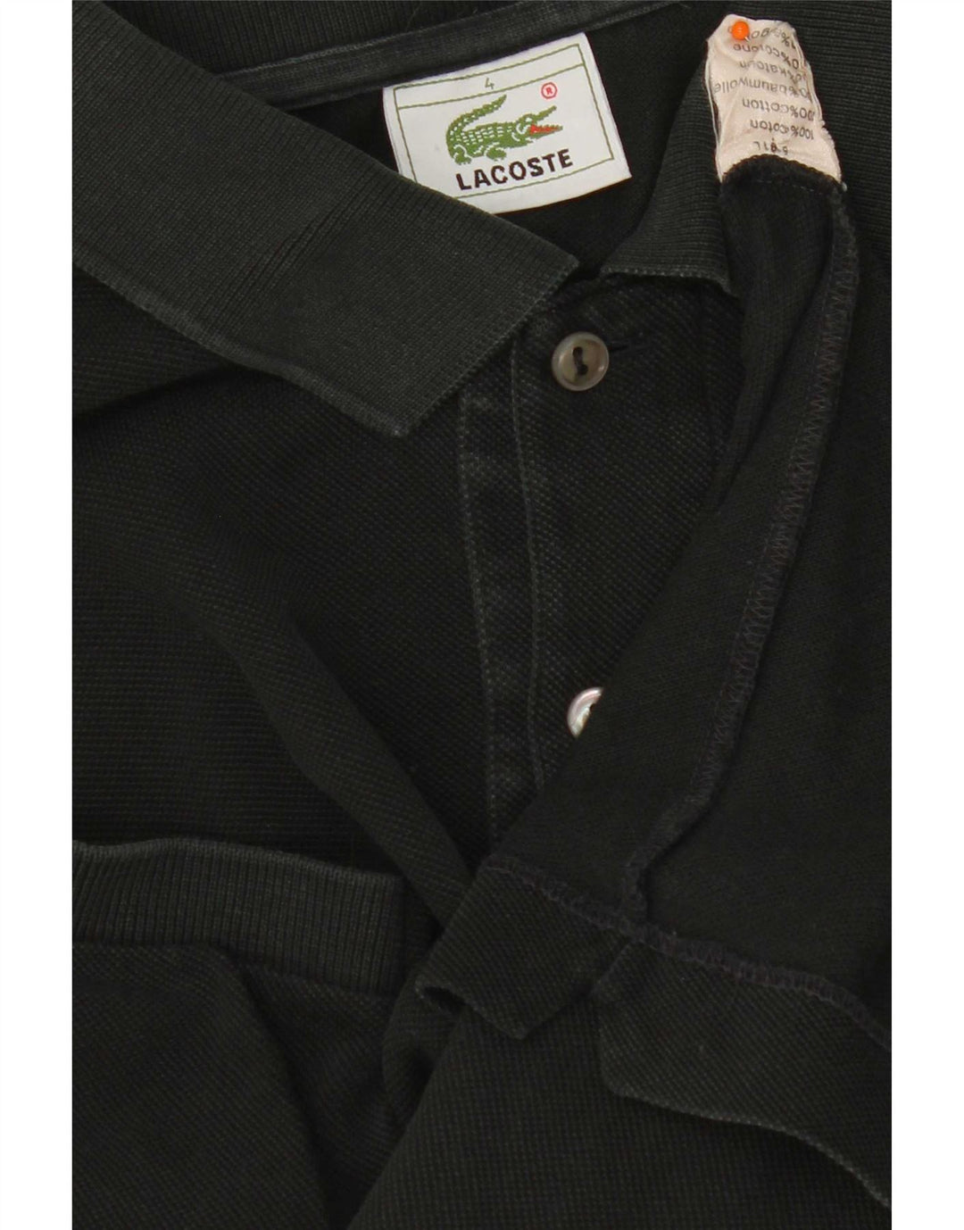 Мужская рубашка-поло Lacoste, размер 4, средний черный хлопок