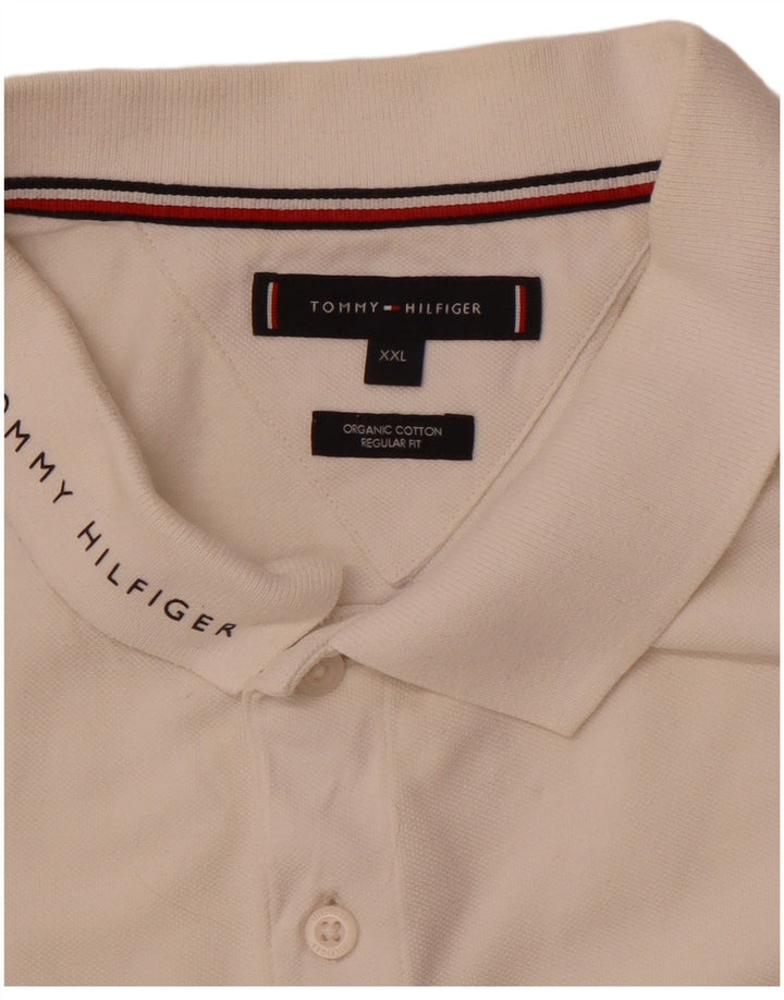 TOMMY HILFIGER Мужская рубашка-поло стандартного кроя 2XL, белый хлопок, цветные блоки