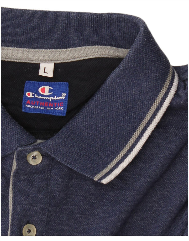 CHAMPION Mens Polo Shirt Large Navy Blue