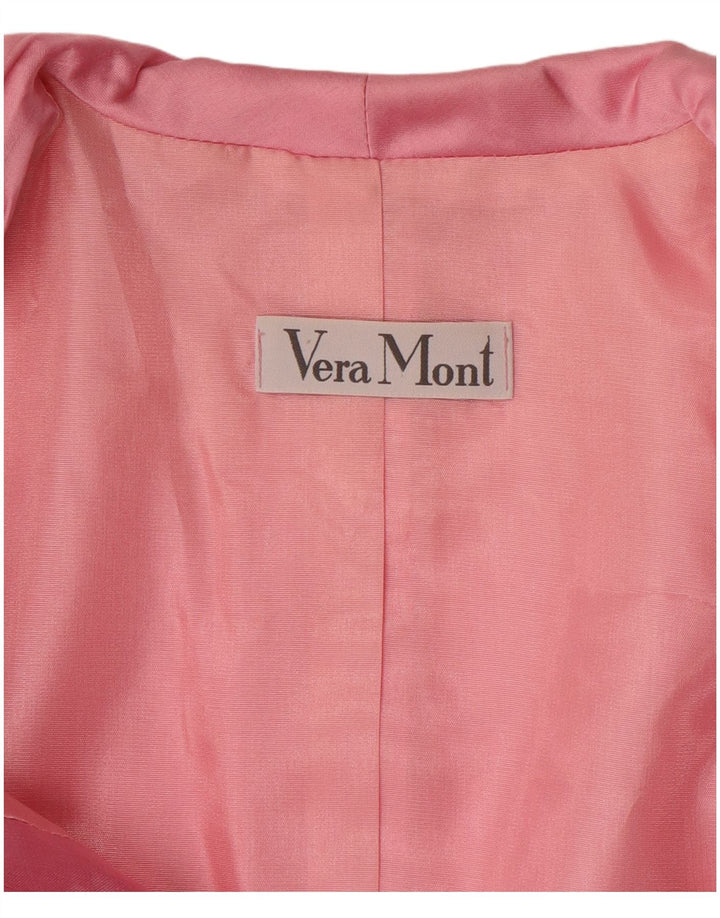 Женский пиджак VERA MONT на 3 пуговицах, Великобритания 14, средний розовый с цветочным принтом