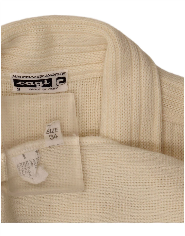 CAGI Женский свободный двубортный кардиган-свитер IT 34 2XS Off White