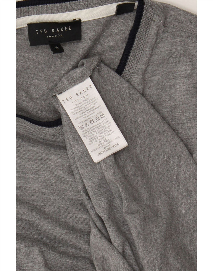 Мужская футболка Ted Baker, размер 3, средний серый полиэстер